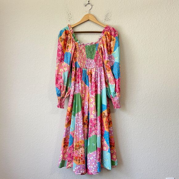 SPELL & THE GYPSY Freda Dress Lolly Colorful Floral Puff Sleeve Boho - Picture 2 of 15